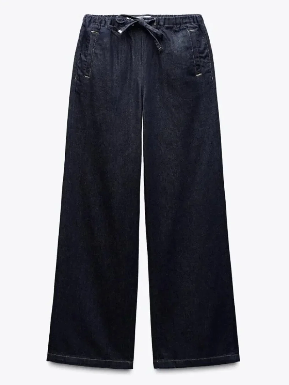 Zara Dark Wash Wide Leg Denim Pants – Size [ 10 ] - Picture 2 of 4